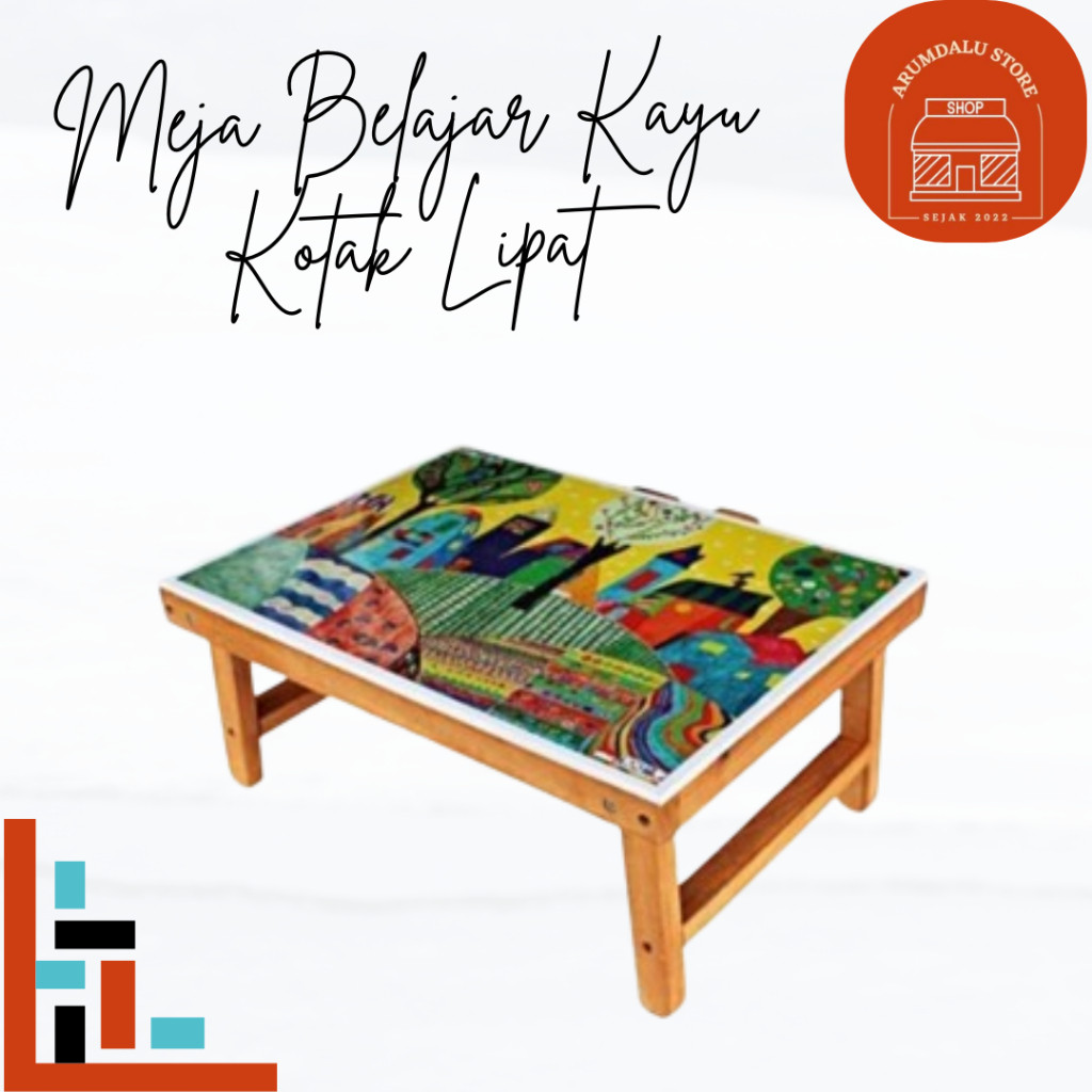 MEJA BELAJAR KADO KAYU KOTAK KOPER KARAKTER SNI