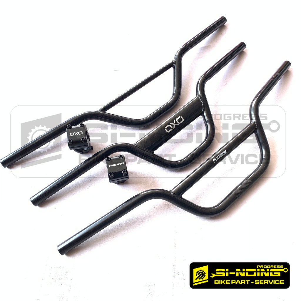 PAKET STANG STEM Sunrise Diameter 22.2 Handlebar Sepeda Sunrise Bar Sun Rise Handle Bar Hitam MTB BM