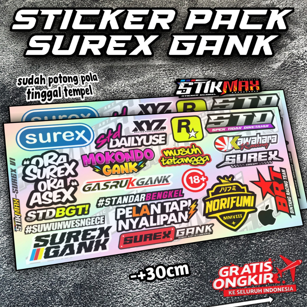 Surex Gank V1 Sticker Hologram Pack Surex Supermoto Herex Style Stiker Stiker Crf Herex Style Dtrack