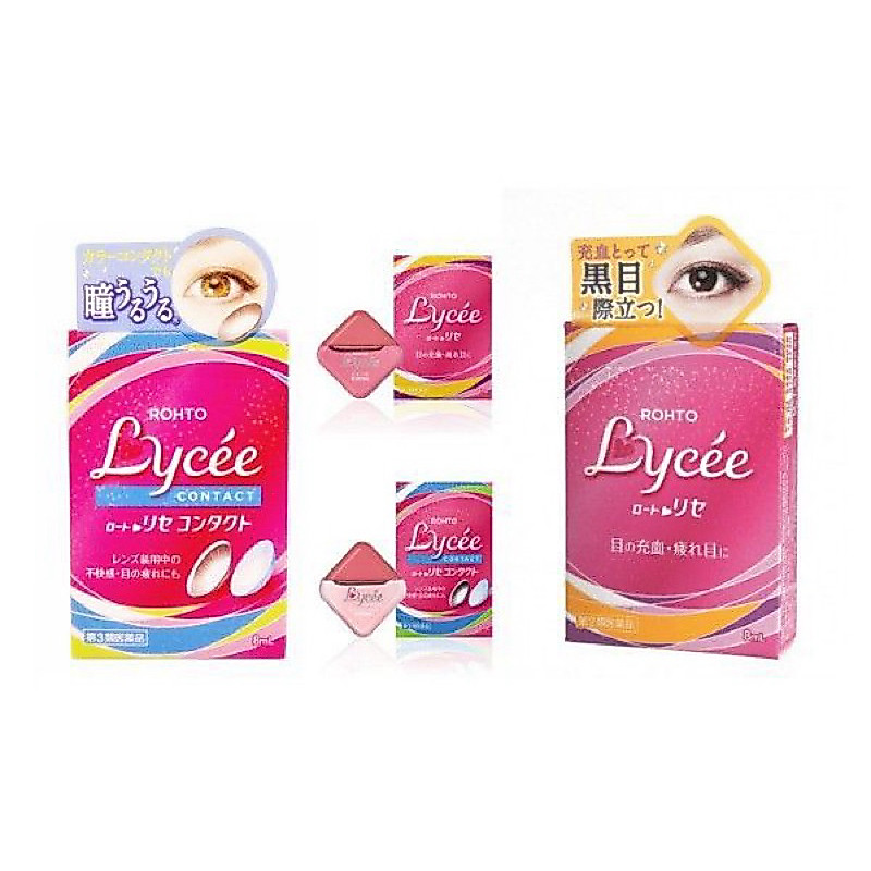Rohto Lycee Eyedrops 8ml for Contact Lens & Non Contact Lens-Original Jepang