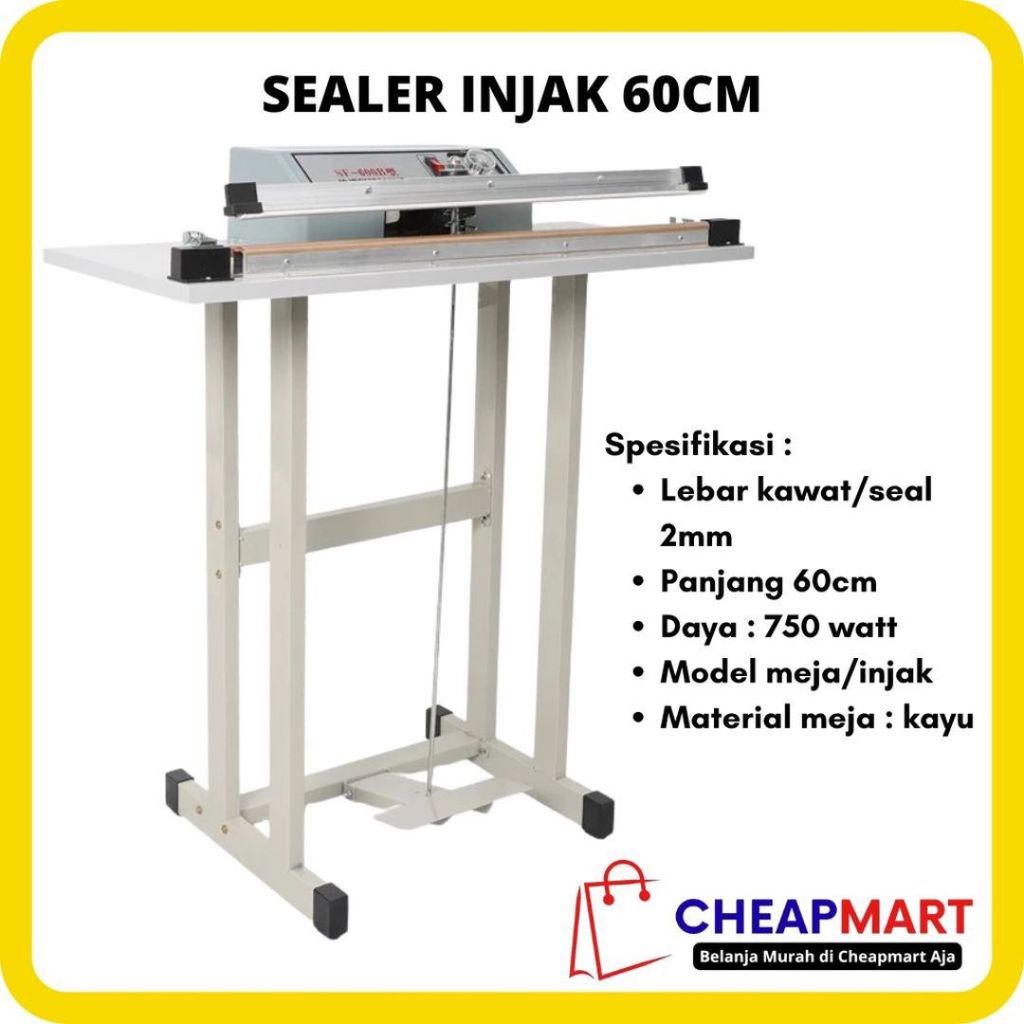 Sealer Las Press Plastik Tipe 600 PP PE Laundry Keripik Krupuk lebar 60cm