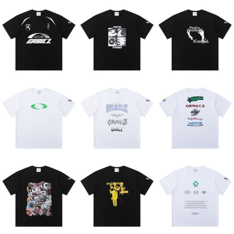 Kaos Lengan Setengah Wanita Musim Semi dan Musim Panas Instagram Pasangan Pria Lengan Pendek Grailz 