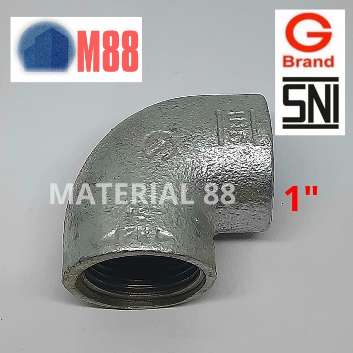 Knee 1 inch Galvanis Besi Elbow Keni Drat Dalam