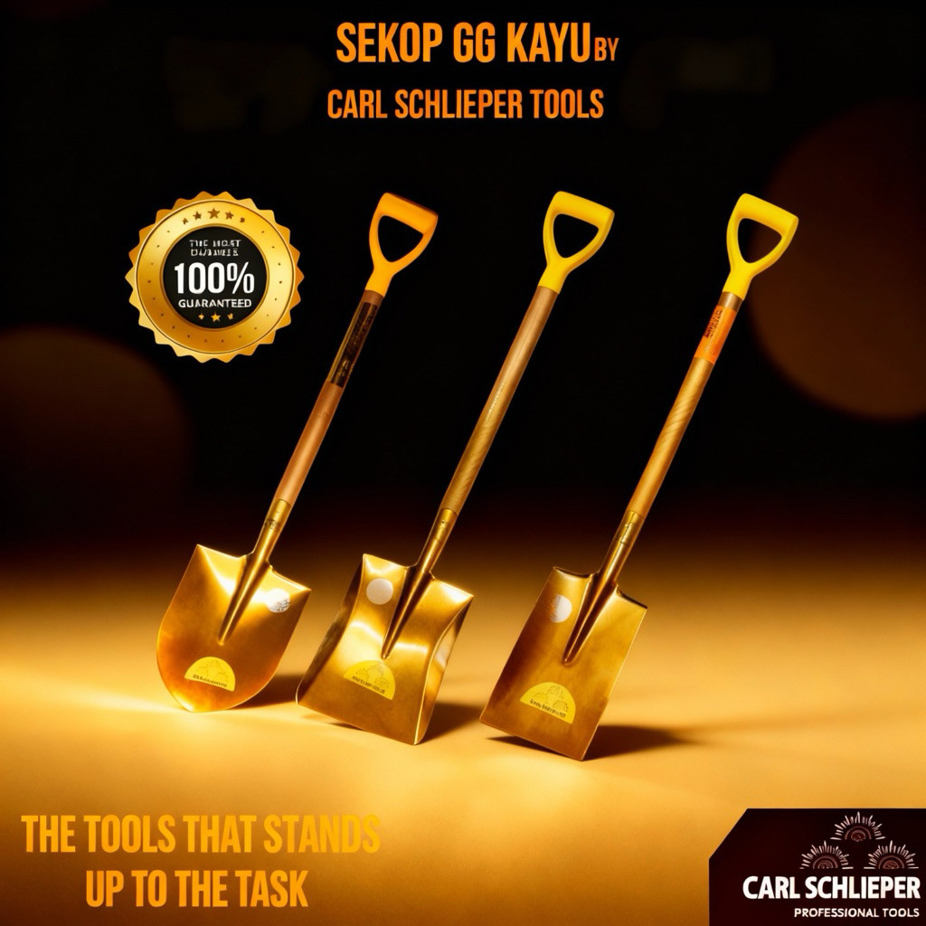 PROMO CARL SCHLIEPER Sekop Gagang Kayu Papak Lancip Sepadan Spadan Spardan