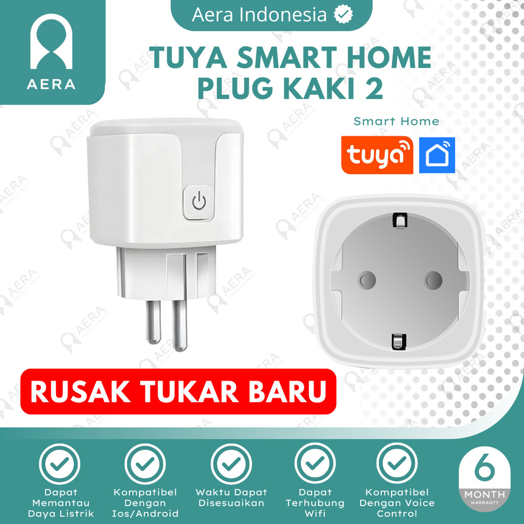 Tuya WiFi Smart Plug Stop Kontak WiFi 16A | Smart Home Plug Steker Wifi  | Stop Kontak Pintar | Stop