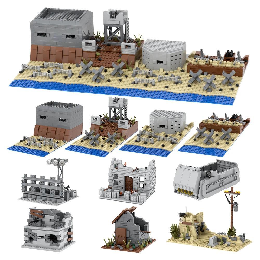 MOC WW2 Brick Battlefield  Bunker   Assembled Compatible Building Blocks Toys For Children Friends G