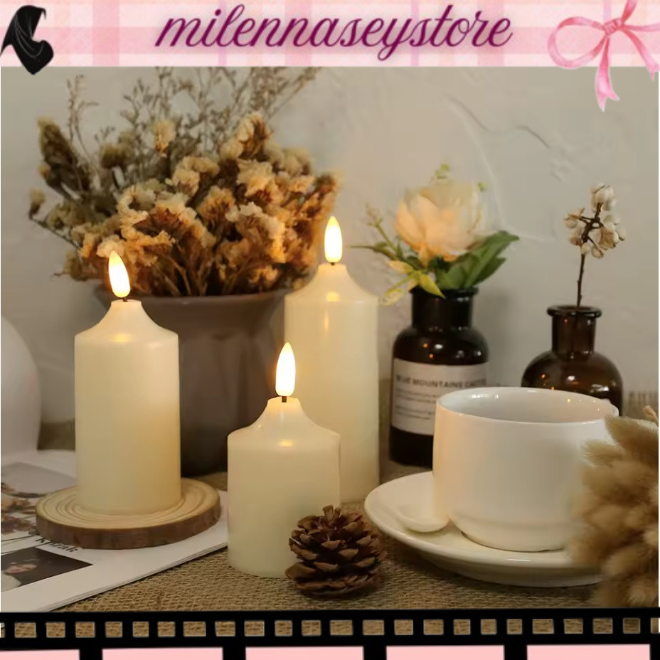 READYYY Lilin Lampu LED Smokeless Warm White Besar Lilin Led Elektrik Dekorasi Pesta YERAYA