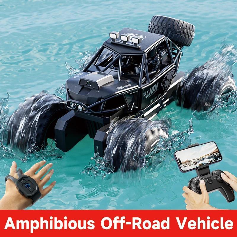 Crawler RC 4WD Amfibi: Waktu Operasi 50 Menit, Tahan Air IPX7, Kontrol APP/Gerakan, Drift Off-Road &