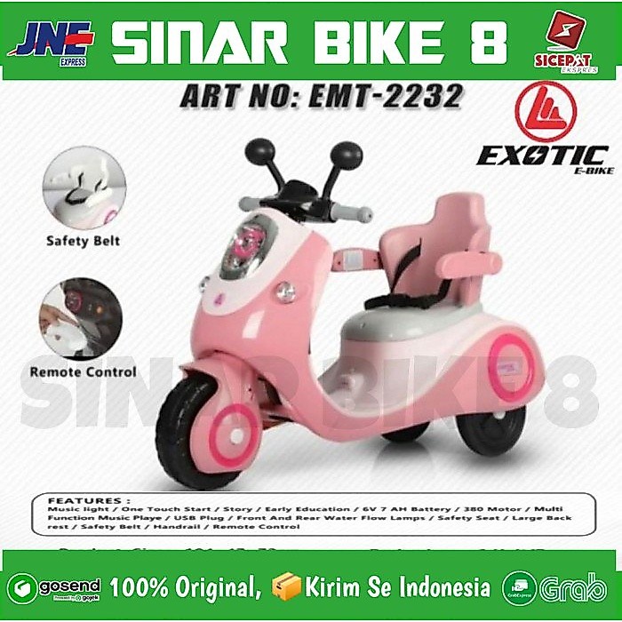 SR25 - Motoran Aki Mainan Anak Exotic EMT-2232 // EXOTIC EMT 2242 Vespa // dan PMB AMORE M 338