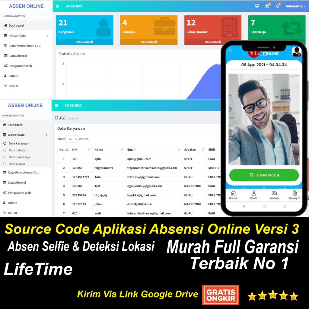 Source Code Aplikasi Absensi Online Versi 3
