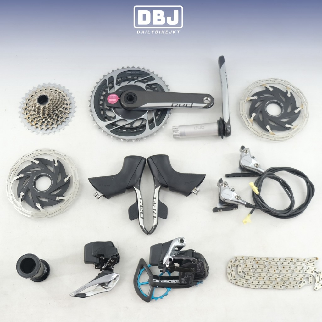 Groupset SRAM Red eTap AXS D1 2x12 Speed Hydraulic Disc Groupset CeramicSpeed OSPW Used