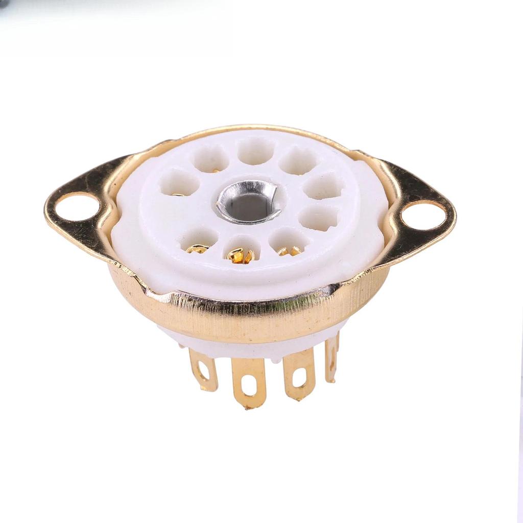 10PCS Ceramic B9A 9Pin Vavle tube socket GZC9-C for 6DJ8 12AX7 ECC83 6922 ECC88 12AU7 Vaccum Tube Am