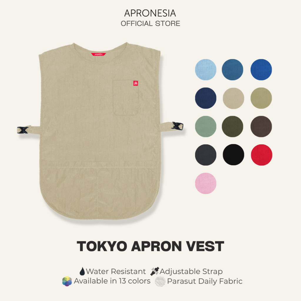 Apronesia - Tokyo Apron Vest Parasut Celemek Masak, Barista, Chef Anti Air