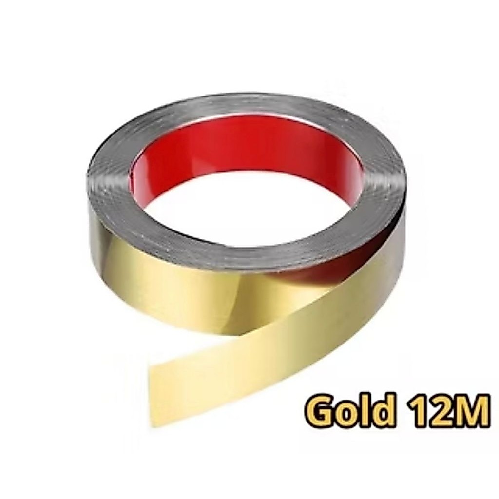 Wallpaper Lis Dinding Lantai Gold 12M - Selotip Dekorasi Interior Rumah Mewah