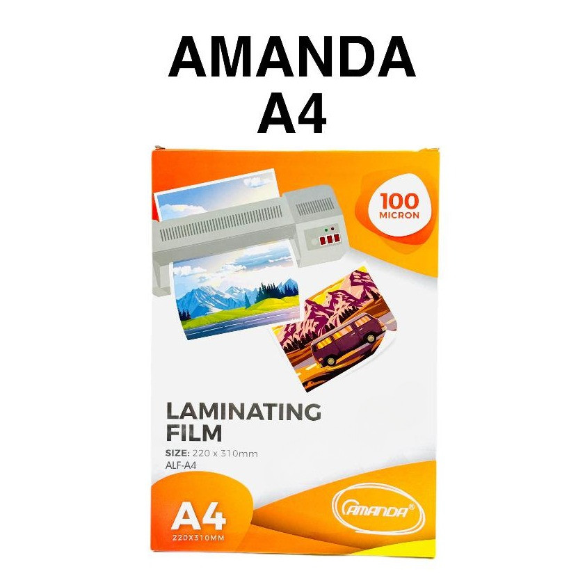 

(1 PAK) PLASTIK LAMINATING AMANDA A4 / FOLIO F4 / LAMINASI PANAS Amanda