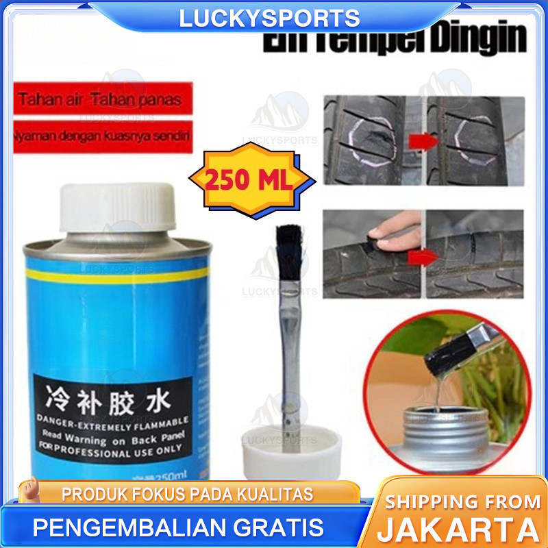 250 ML Lem Tambal Ban Lem Perbaikan Ban Lem Ban Hitam Roda Kendaraan - Lem Ban Roda Kendaraan Car Ti