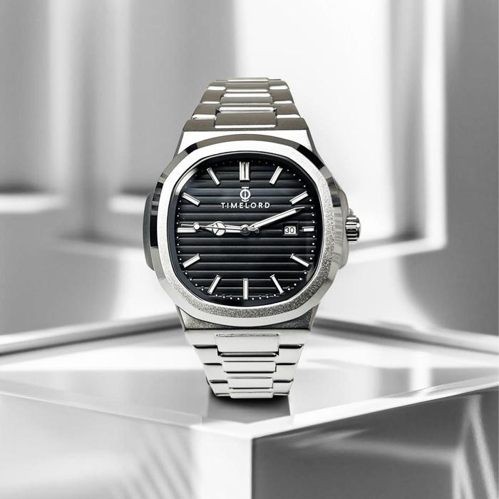 TIMELORD 2066 Jam tangan pria  Kaca Safir Watches Stainles Steel【COD】 - 2066-HITAM Terlaris