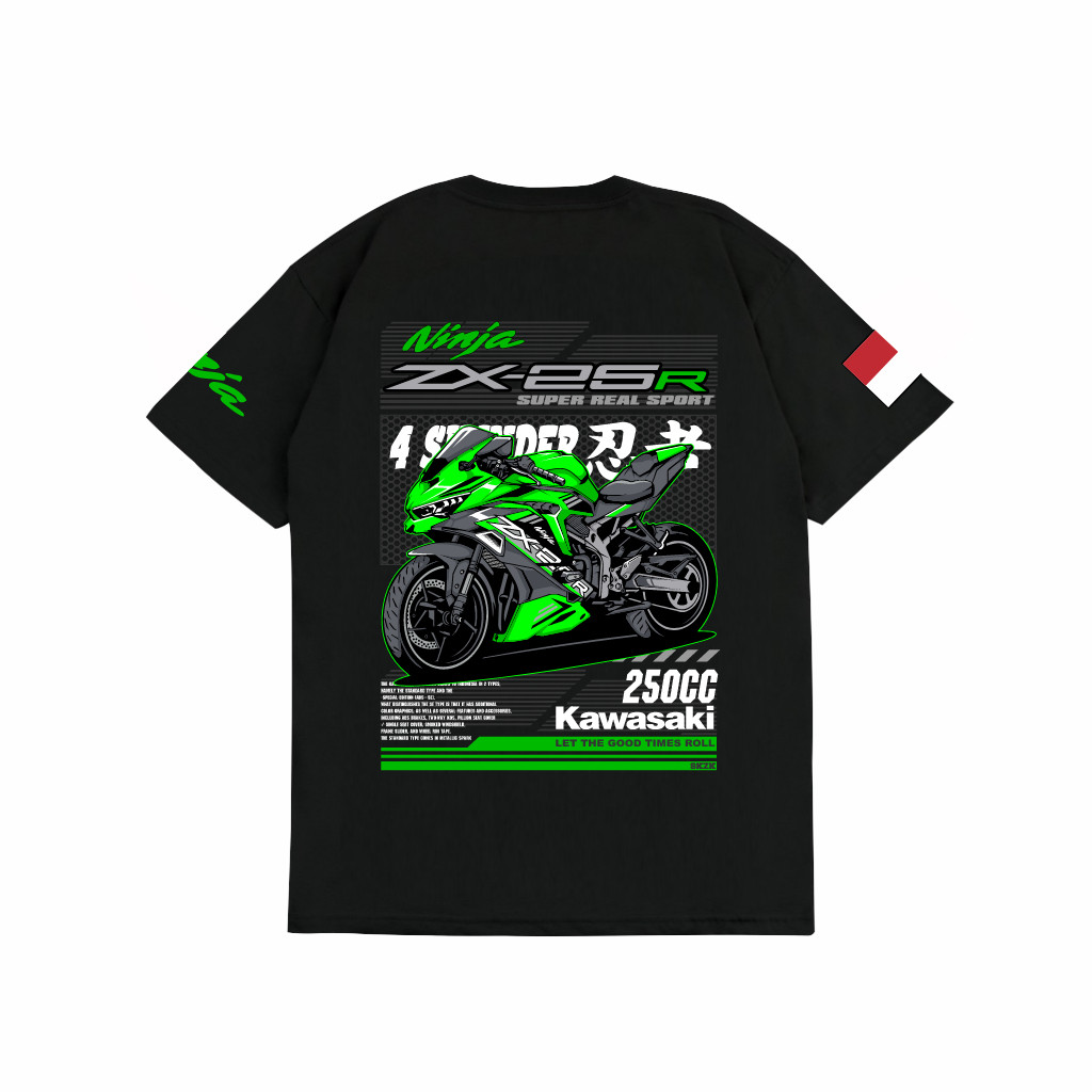 Kaos Distro Unisex Motor KAWASAKI NINJA ZX-25R Baju Gambar Otomotif