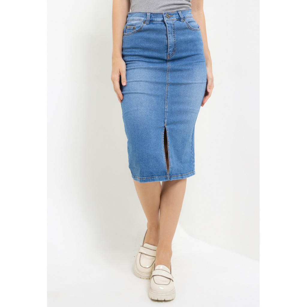 EXIT Cilla Skirt 198.93033.46 |Rok Jeans Wanita - Warna Biru