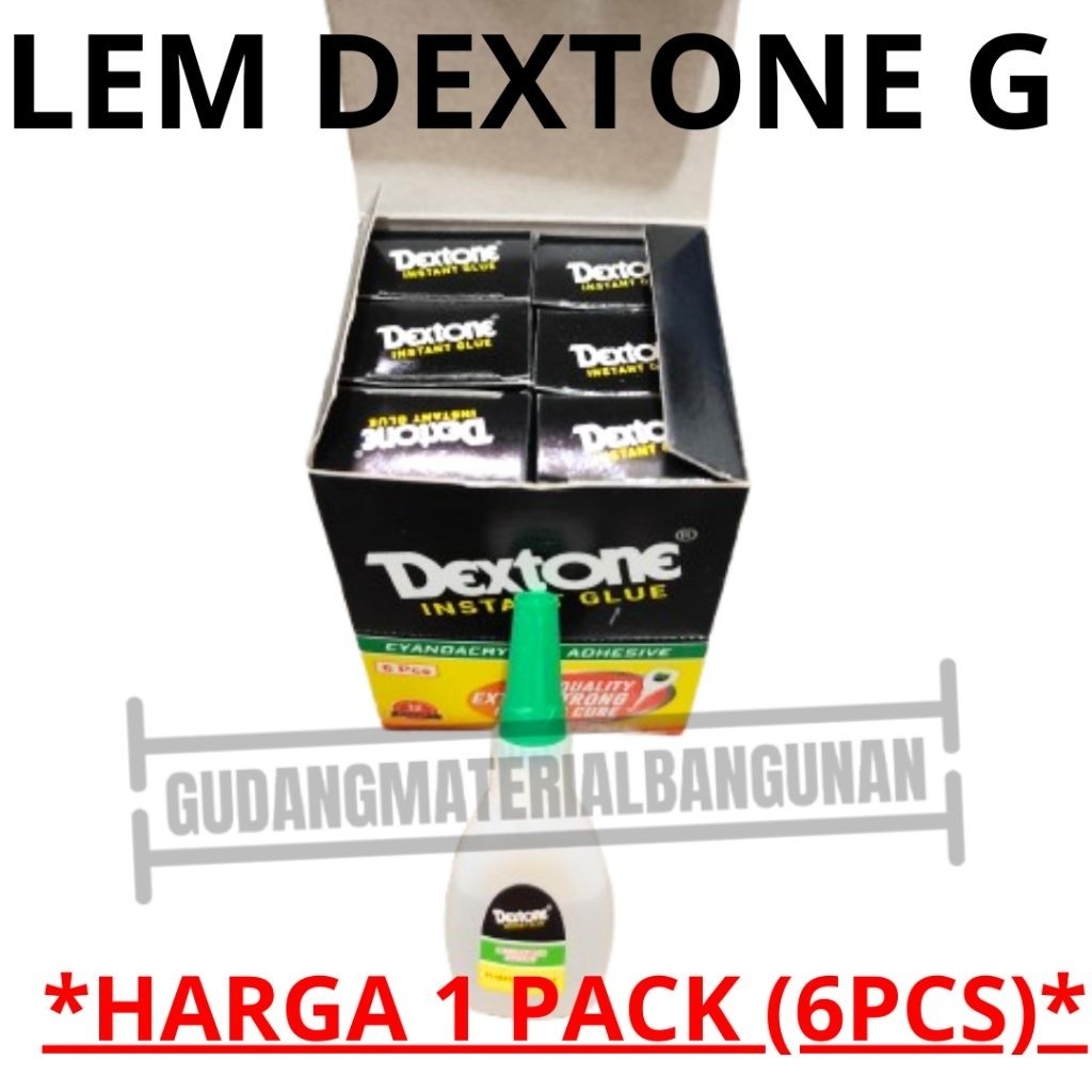 TERLARIS[6PCS] lem dextone g cair lem serbaguna super instan glue DEXTONE G 6PCS 6 PCS 1PACK 1DUS 1 