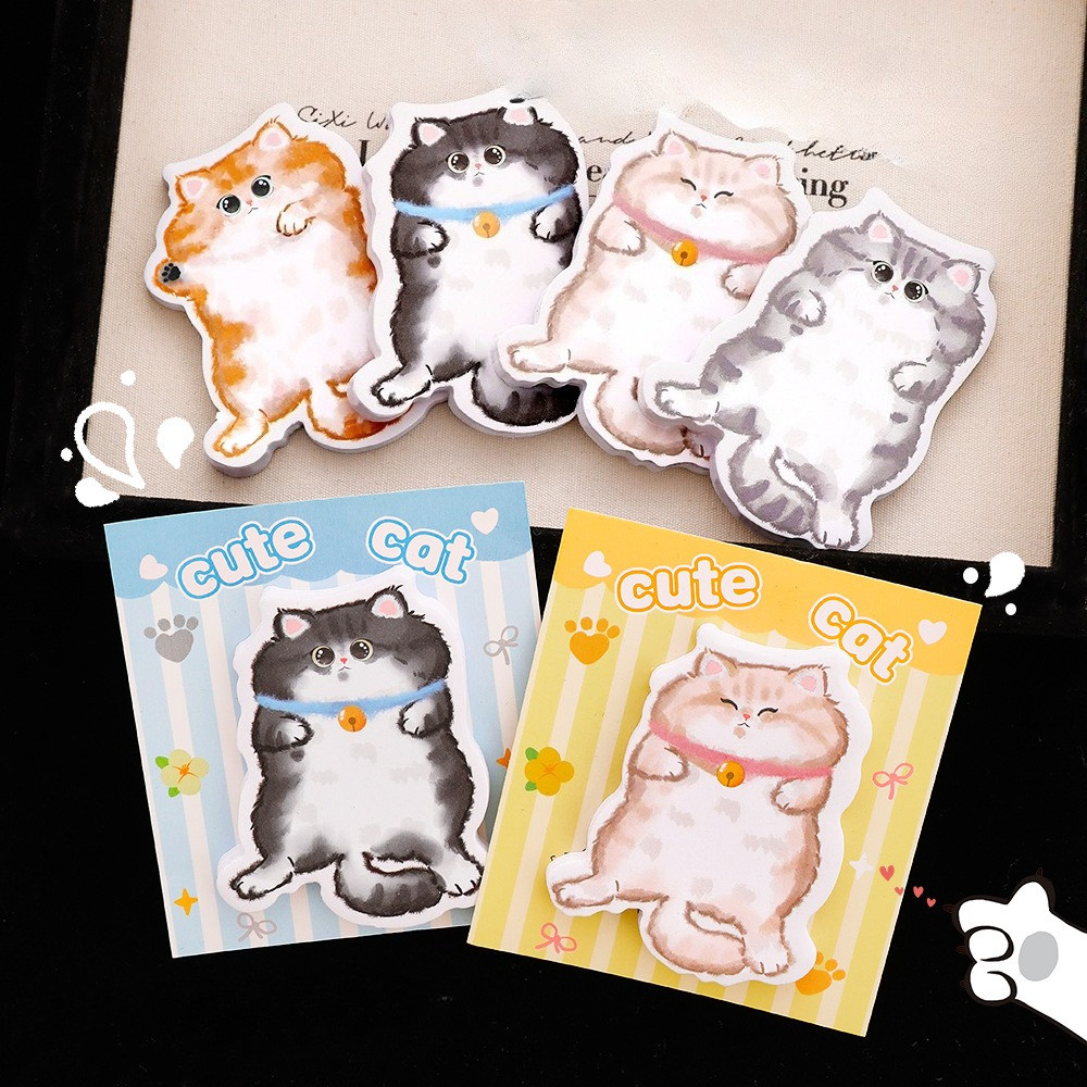 

30sheets Ins Cartoon Cat Memo Note Specialty Sticky Notes Cute Girl Message Memo Pad Student High-looking Stationery N Times