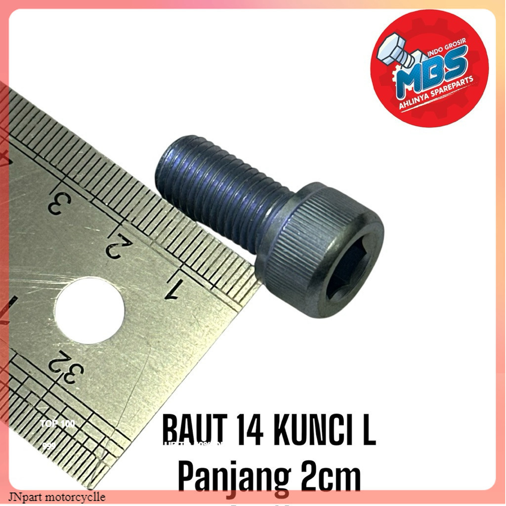 TERLARIS BAUT 14 KUNCI L PANJANG 2cm m10x20 ORIGINAL