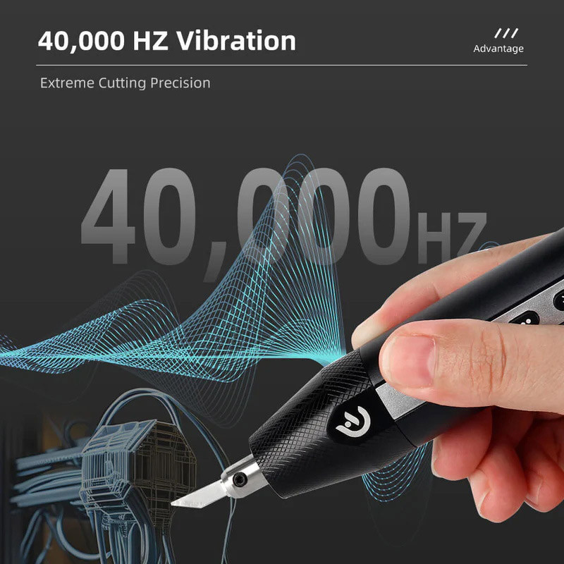 

Hanboost C1 30W Ultrasonic Cutter Knife 40kHz Wireless Handheld Tool for 3D Print Deburring DIY Cutting with Replaceable Blade