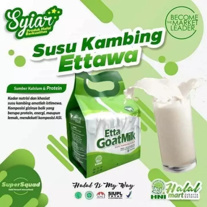 

Etta Goat Milk Susu Kambing Etawa Bubuk Asli Original HNI Hpai 250 Gram