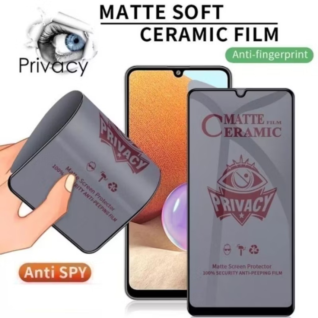 TG Ceramic Matte SPY Privasi Oppo A11k, Oppo A12 Anti Gores Layar Full Cover