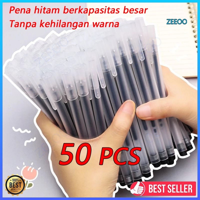 

New Promosi Terbatas !!! 50pcs Pulpen Pena Pulpen 1 Pack Kapasitas besar dan tahan lama / 0.5mm Pulpen Gel / Pulpen Murah / Pen Bolpoin / Pena Standar / Simple School Stuff barang aestheticPremium