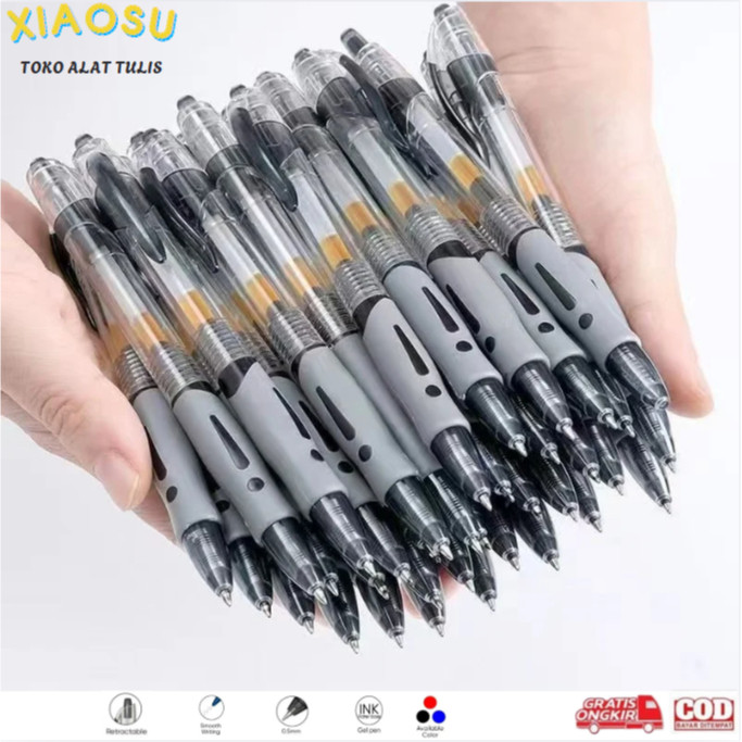 

New XIAOSU 12-50PCS Pulpen Gel Retractable Pena Standar Ink 0.5mm Pulpen Gel Alat Tulis GP-265 QPremium