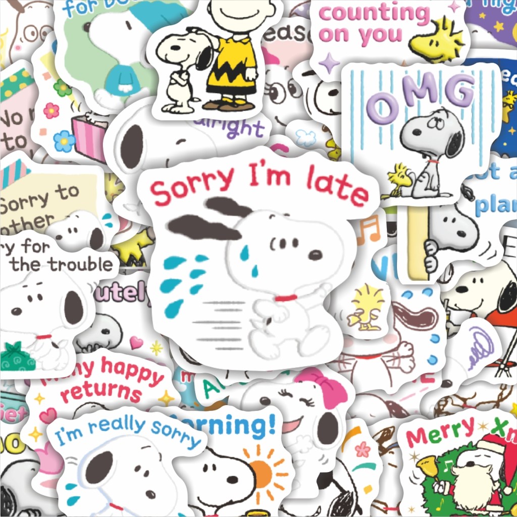 

100PCS Lucu Stiker Kartun Snoopy V32 Stiker Aesthetic Stiker Anti Air Stikers Berperekat Waterproof sticker decal buat Motor Helm Buku Journal Koper Casing HP Laptop Botol Minum Hadiah anak