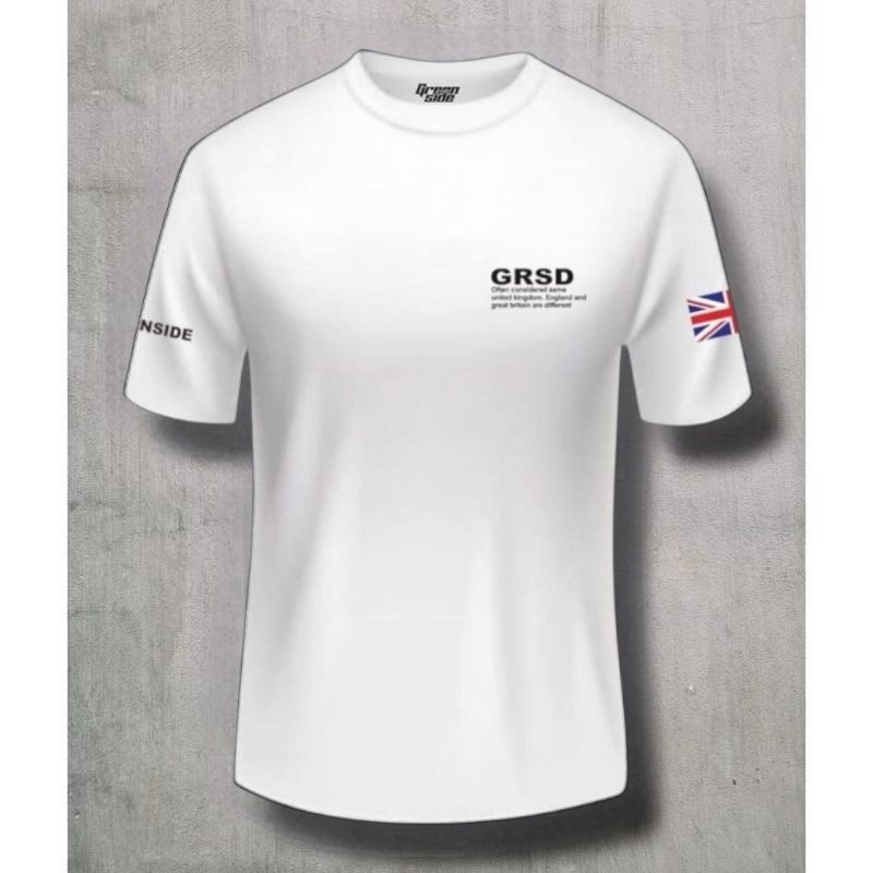 GREENSIDE Tshirt Putih Original Pria Wanita Logo Monochrom - Kain Katun / Kaos Greenlight Original