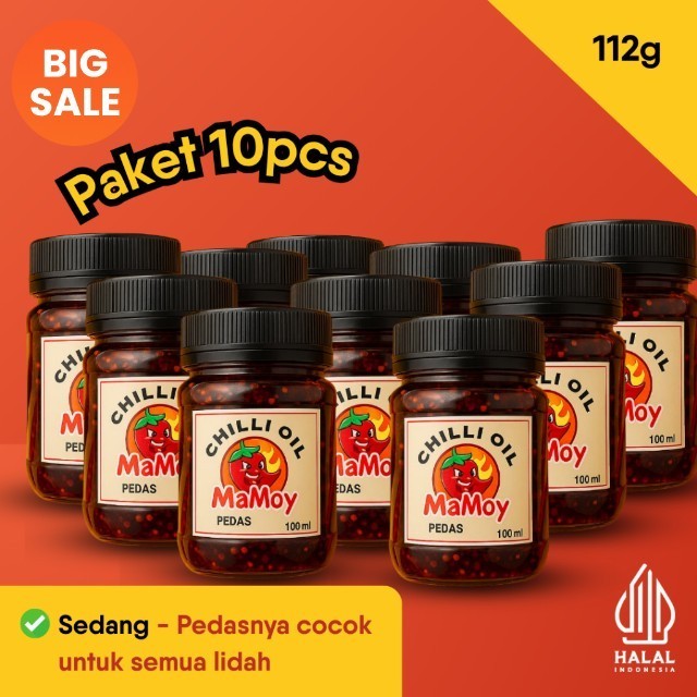 

Chilli Oil Mamoy Paket 10pcs Sambal Pedas Sedang Halal 112g