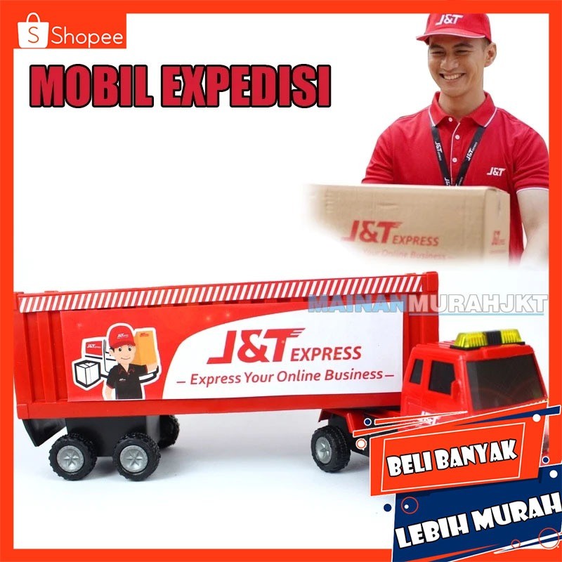 Mainan Anak Truk Expedisi Besar Adventure Force Mobil Mobilan Box Truck Kontainer Pengantar Paket