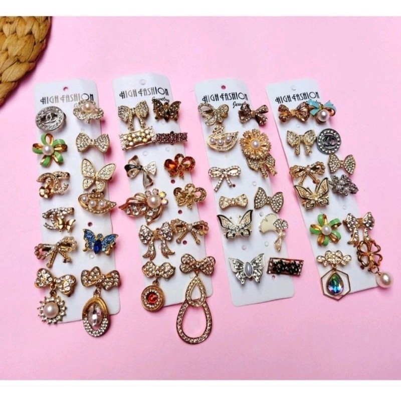 Bros dagu angsa isi 12 pcs Broch Bros kerudung lusinan pin hijab dewasa anak