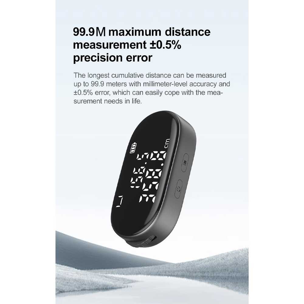 

Parma ATuMan Meteran Penggaris Elektrik Digital Roll Electronic Ruler 200mAh Q2 Qty