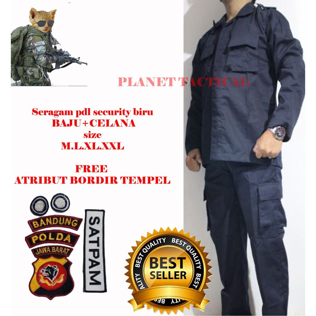 SERAGAM STELAN PDL SECURITY BAJU PDL SATPAM  +FREE ATRIBUT GROSIR COD
