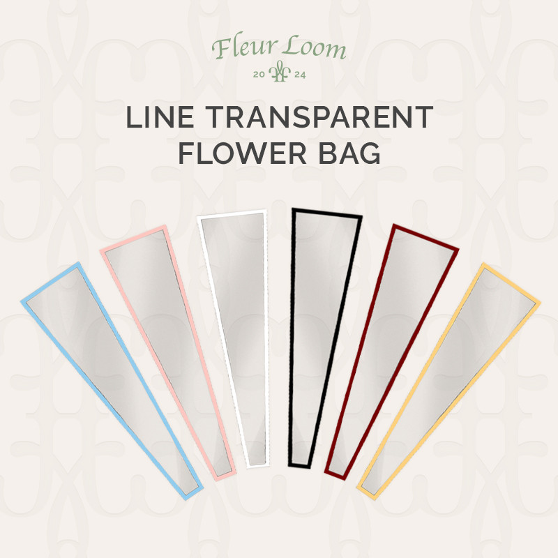 

Fleur Loom - (Lembaran) Line Transparan Single Flower Bag / List Transparent Kantong Plastik Bunga Satuan / List Warna / Plastik Bungkus Bunga 1 Tangkai