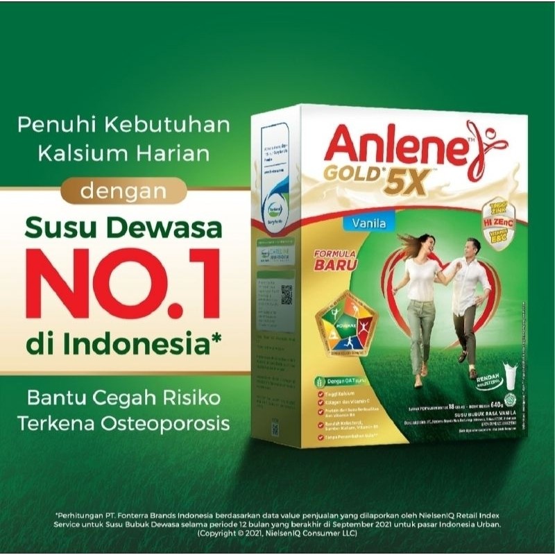 

Anlene Gold 5X Susu Bubuk Dewasa Vanila Nutrisi Tinggi Kalsium Untuk Tulang Sendi dan Otot 600g