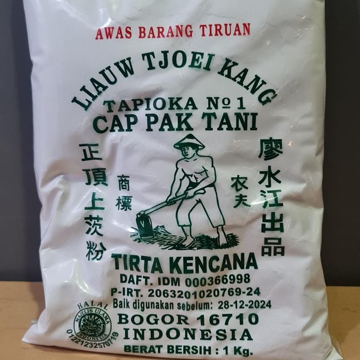 

Sagu/Tepung Tapioka Liauw Tjoei Kang cap pak Tani 1kg