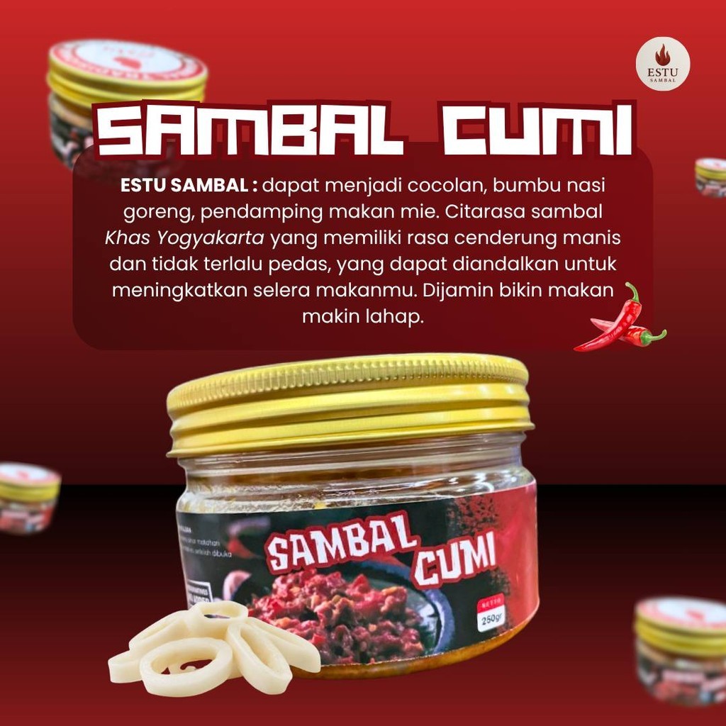 

Estu Sambal Cumi - Sambal Rumahan Khas Asli Nusantara Dari Bahan Pilihan Terbaik