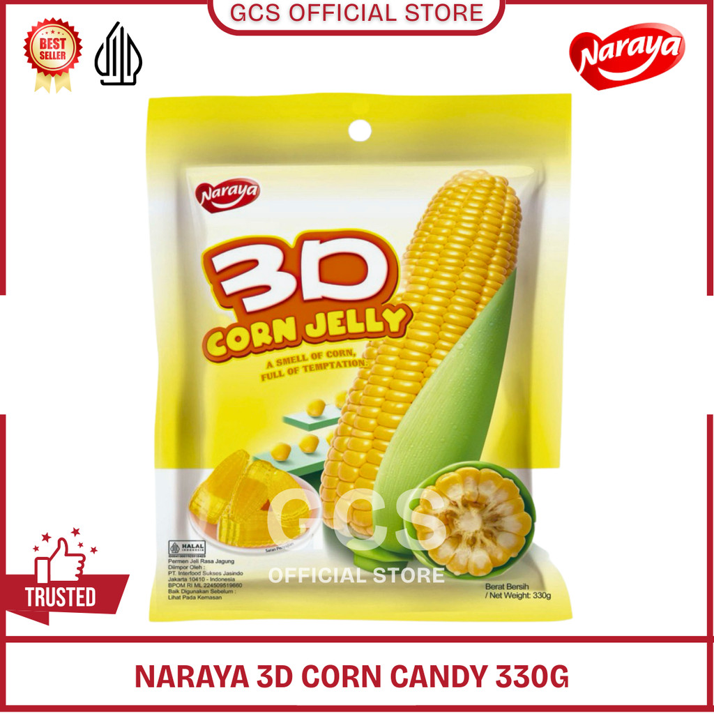 

Naraya 3D Corn Jelly Candy Permen Lunak Jelly Jagung Manis Kemasan 330g