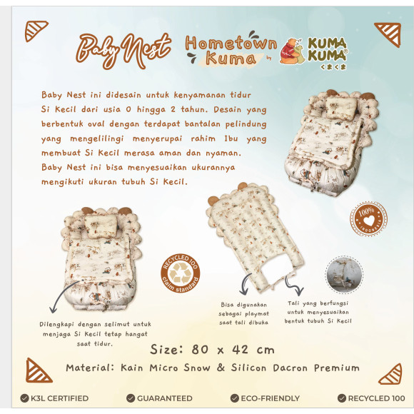 Kuma Kuma Baby Nest Into The Sky | Kasur Bayi Set
