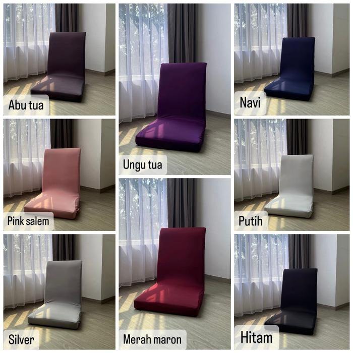 cover lazy bag sarung kursi lipat lantai sarung lazy bag - silver, size M by Fusion part