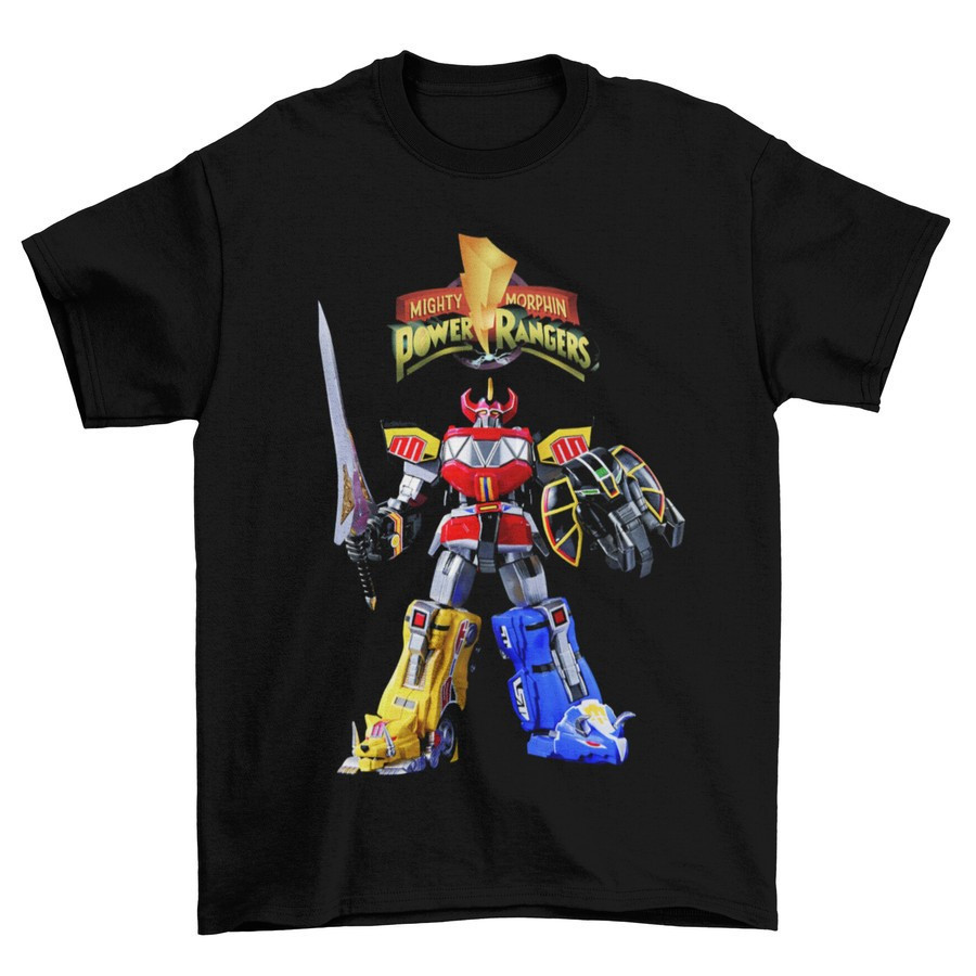 Kaos Retro Vintage Pria Custom Power Rangers - Megazord