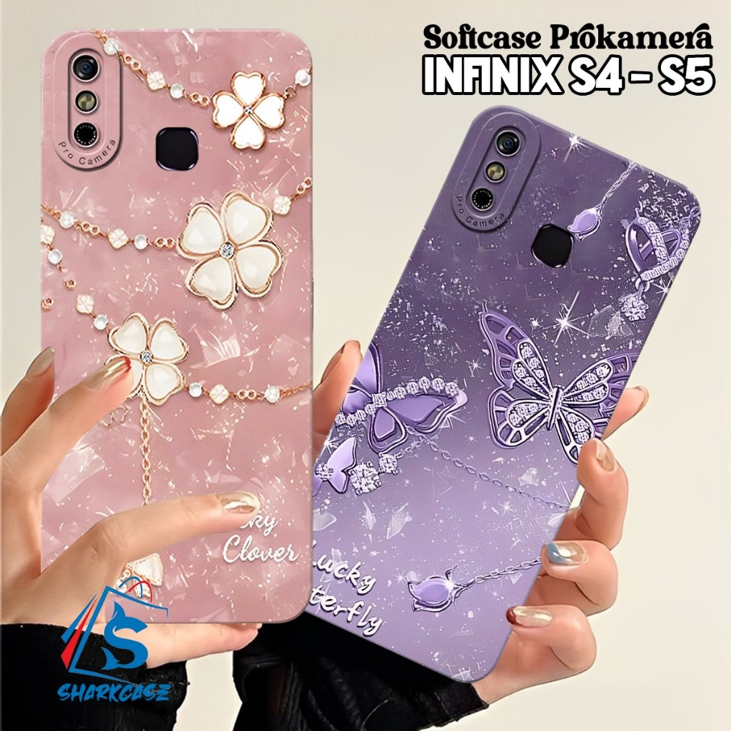 Case Infinix S4 / 3 PLUS / S5 / S5 LITE / Smart 4 / 5 / 6 / 7 / 8 / 9 Motif Bunga Kupukupu Aesthetic