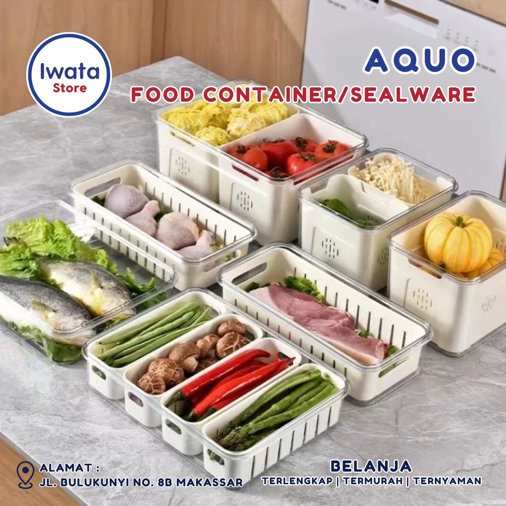 AQUO SEALWARE FOOD CONTAINER KULKAS/TEMPAT PENYIMPANAN KULKAS/WADAH KULKAS /BOX CONTAINER KULKAS MUL