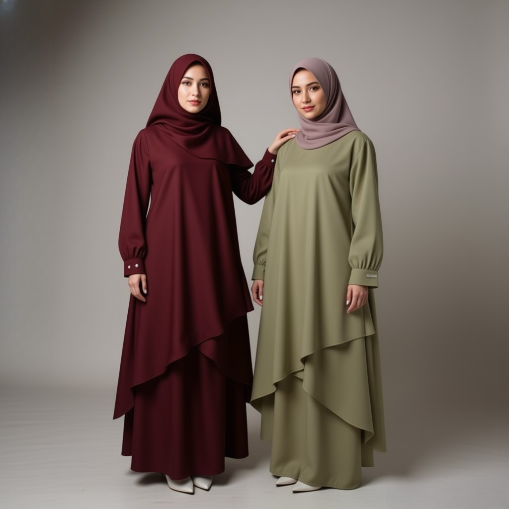 Hanna Zara - Diana Setrok Original Exclusive Annasihah | One Set Rok dan Tunik Wanita Muslimah Terba