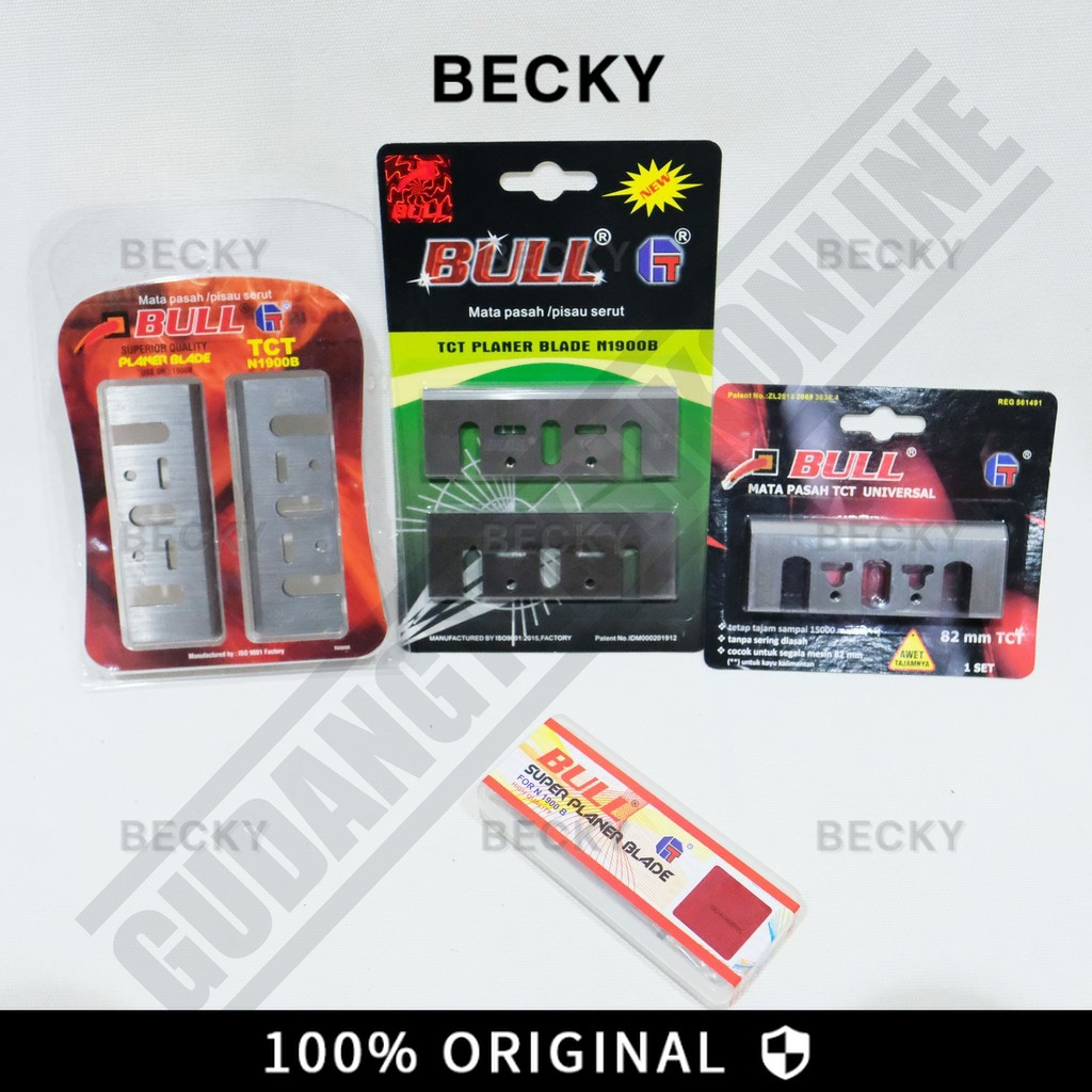 BECKY Mata Pisau Planer N1900B BULL / Mata Pisau Pasah Serut Kayu BULL TCT N 1900B 82mm